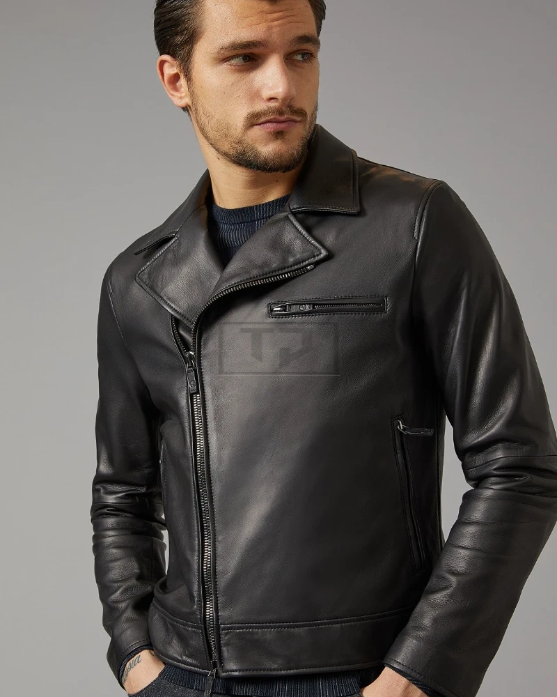 Men Mate Black Leather Jacket - image 3