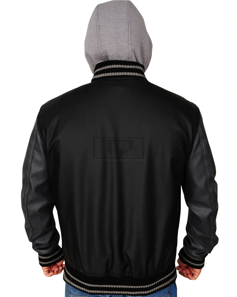Varsity Black & Grey Hoodie Jacket - image 2
