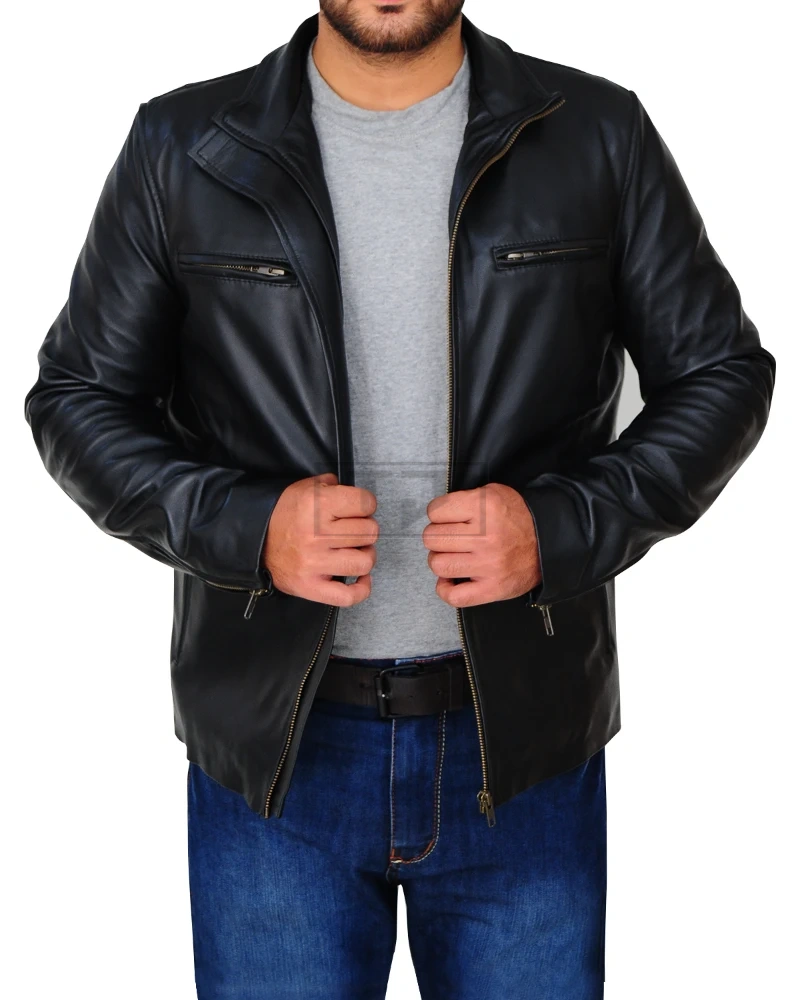 Men's Black Leather Jacket - image 1