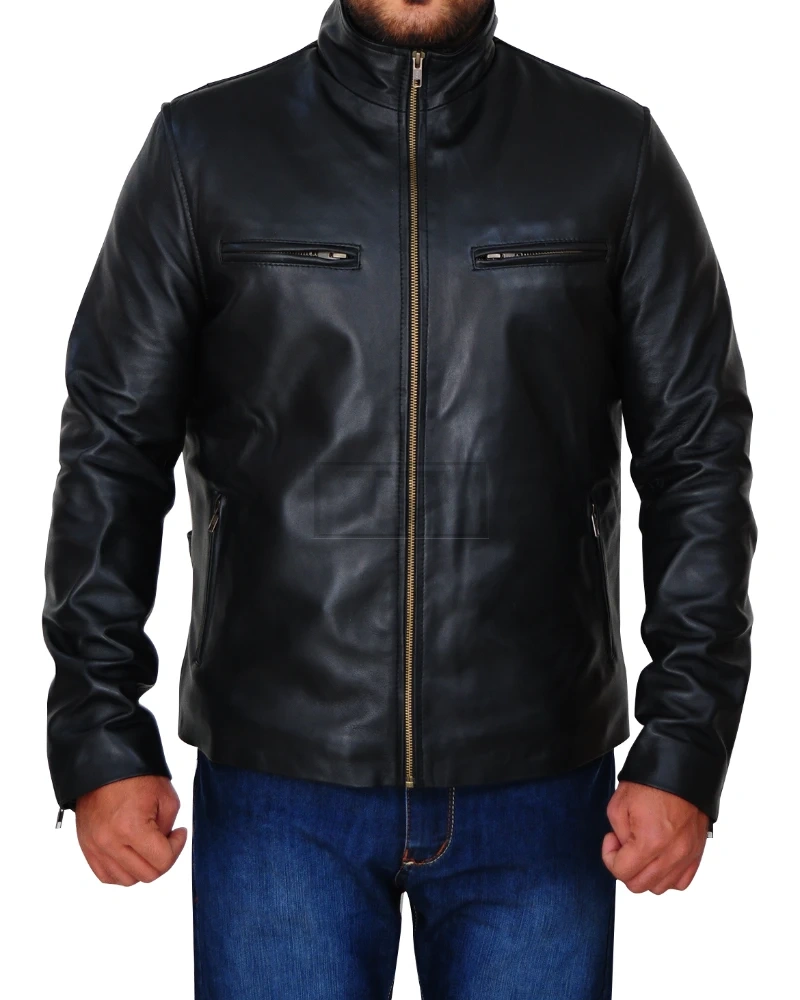 Men's Black Leather Jacket - image 5