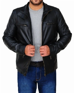 Men's Black Leather Jacket - image 1