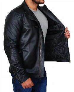 Men's Black Leather Jacket - image 3