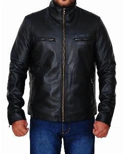 Men's Black Leather Jacket - image 5