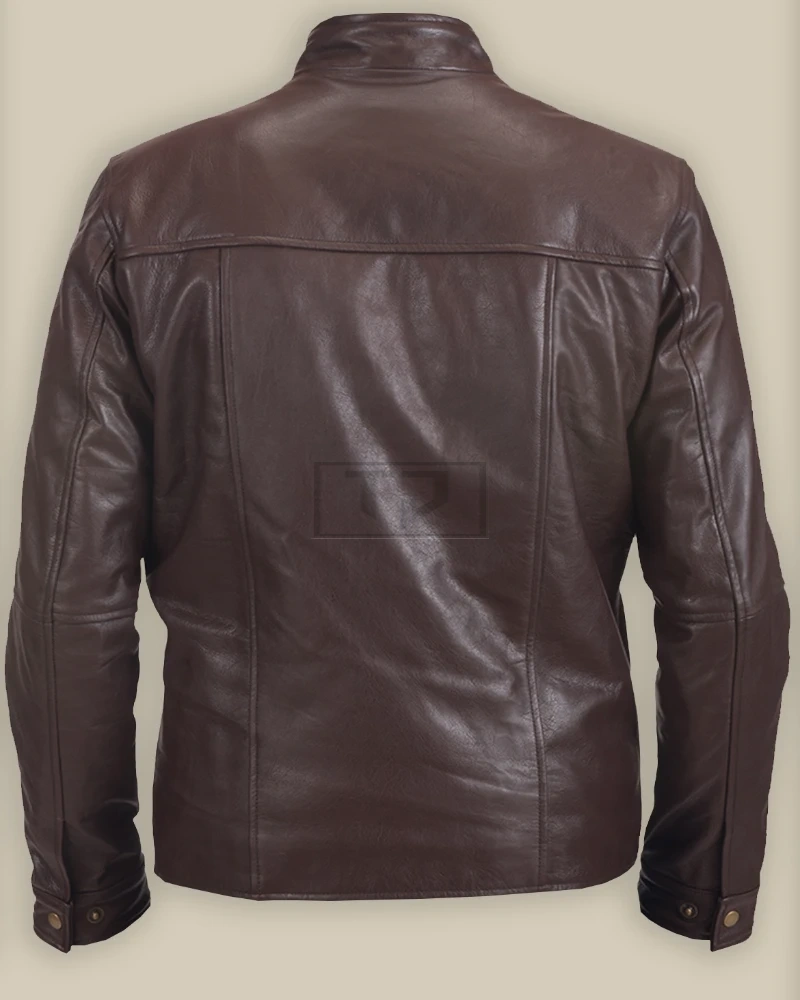 Men Brown Biker Leather Jacket - image 2