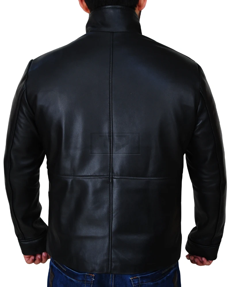 Men's Simple Black Leather Jacket - image 2