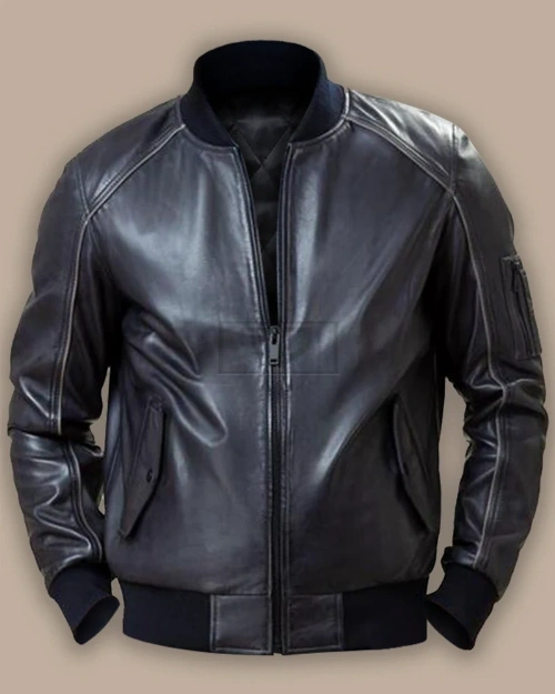 Men Black Bomber Jacket - image 1