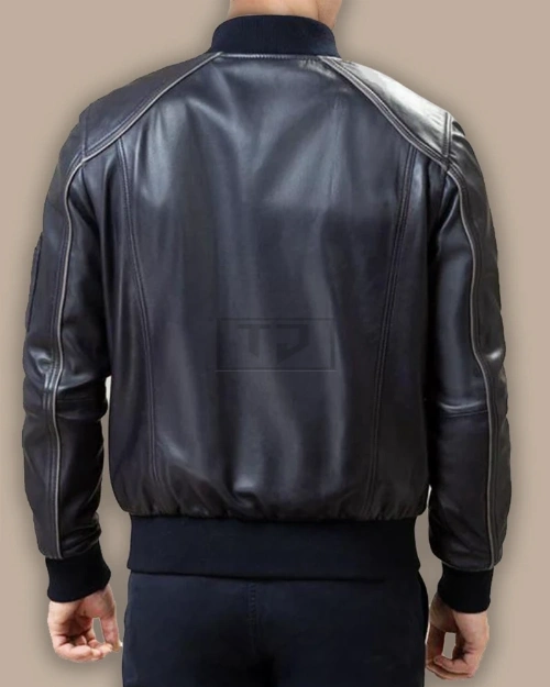 Men Black Bomber Jacket - image 2