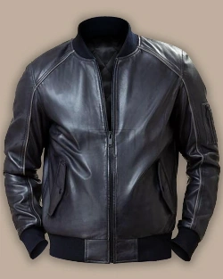 Men Black Bomber Jacket - image 1