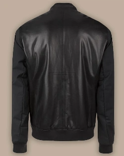 Men Pure Black Bomber Jacket - image 2
