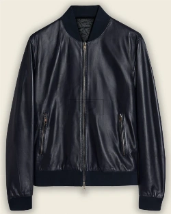 Men Oxford Blue Bomber Jacket - image 1