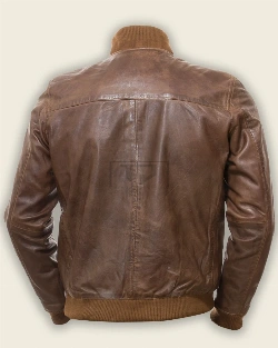 Men Tawny Brown Bomber Jacket - image 2