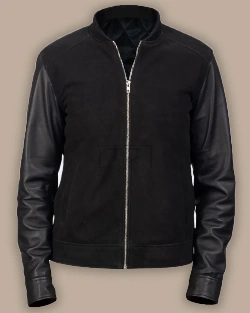 Men Jet Black Bomber Jacket - image 1