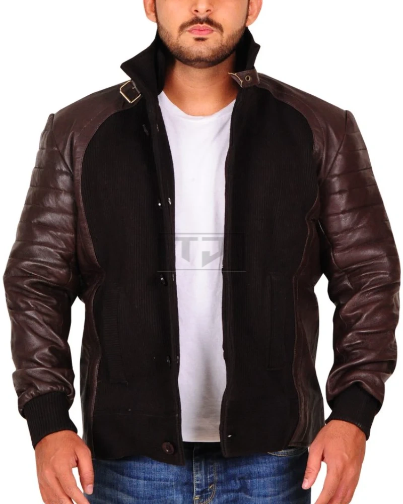 Stylish Men Brown Leather Jacket - image 1