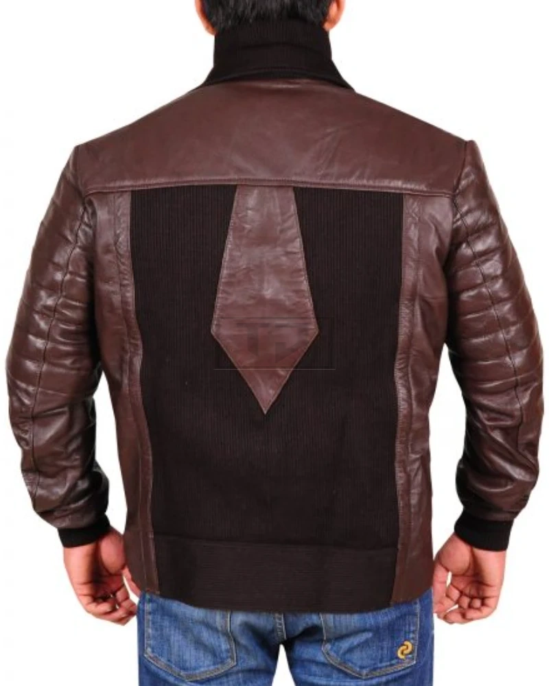 Stylish Men Brown Leather Jacket - image 2