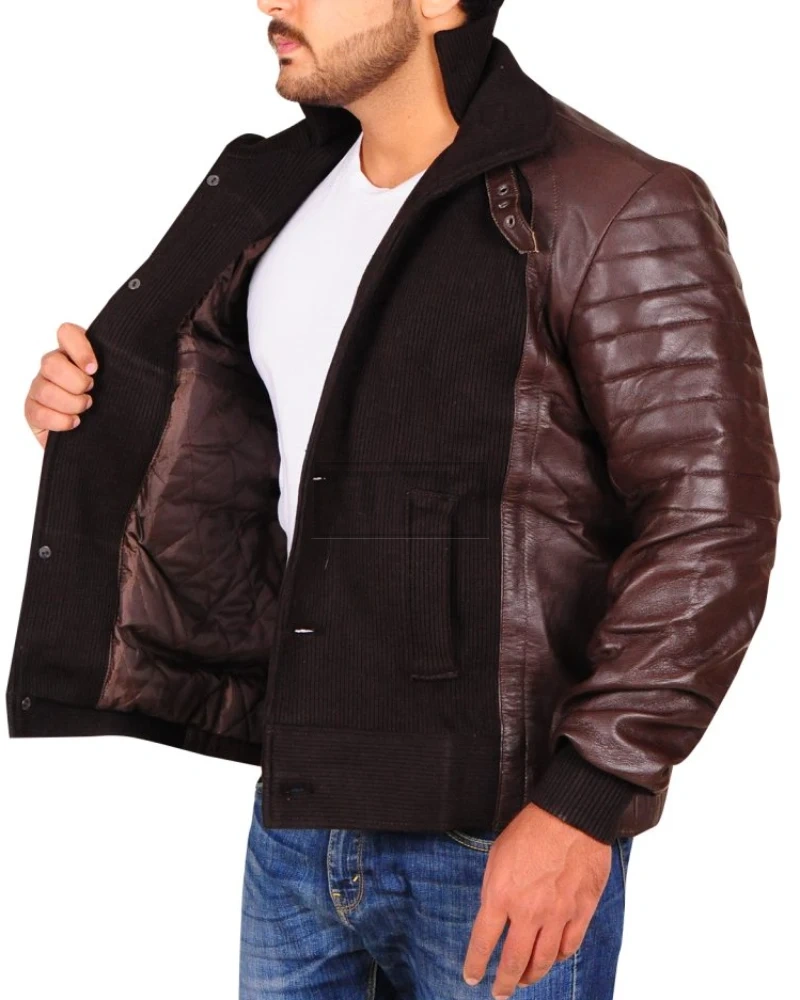 Stylish Men Brown Leather Jacket - image 3