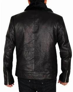 Men Motorcycle Bomber Fur Jacket - image 2