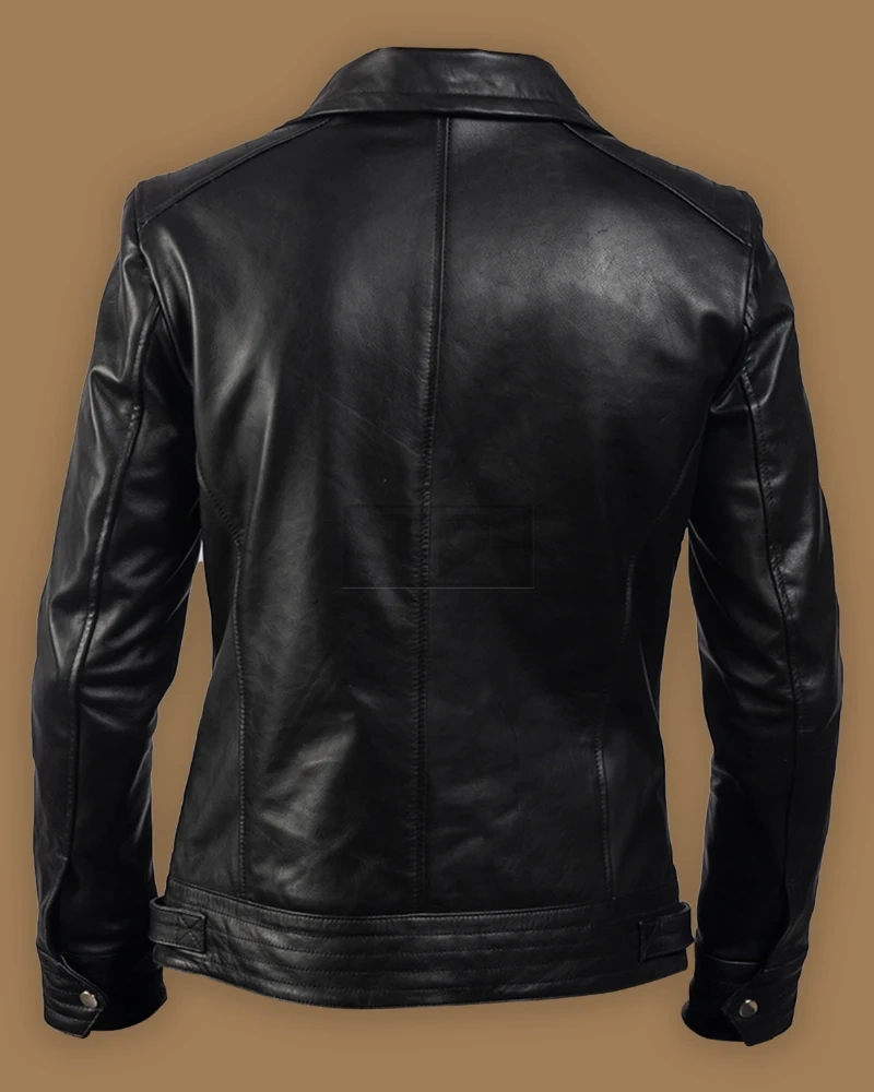 Men's Pitch Black Leather Jacket - image 2