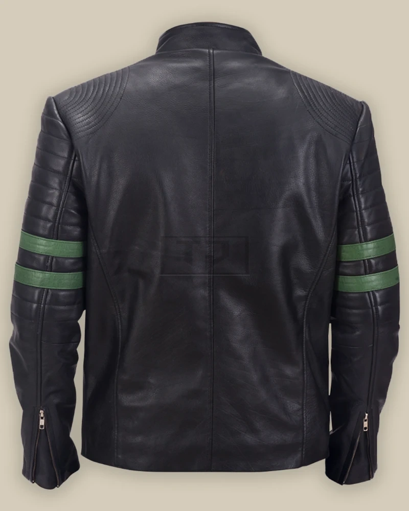 Men Black Trooper Leather Jacket - image 2