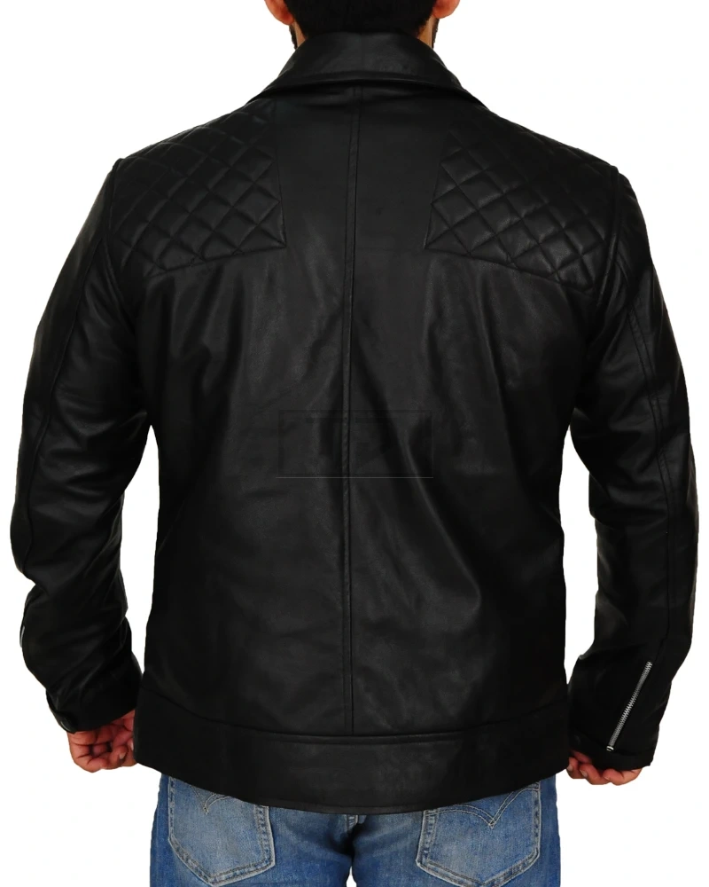 Men's Black Brando Leather Jacket - image 2