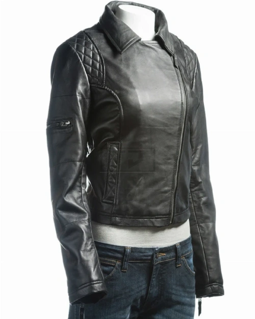 Jet Black Biker Jacket - image 1