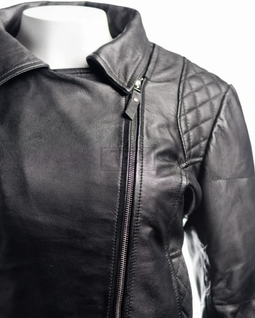 Jet Black Biker Jacket - image 3