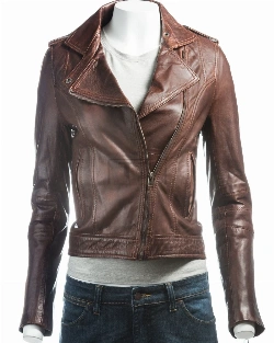 Pecan Brown Biker Jacket - image 1