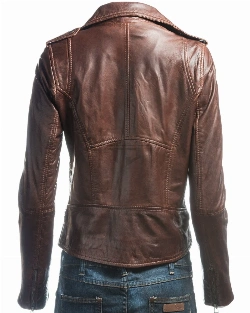 Pecan Brown Biker Jacket - image 2