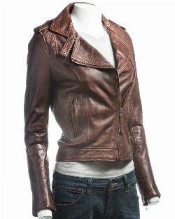 Pecan Brown Biker Jacket - image 3