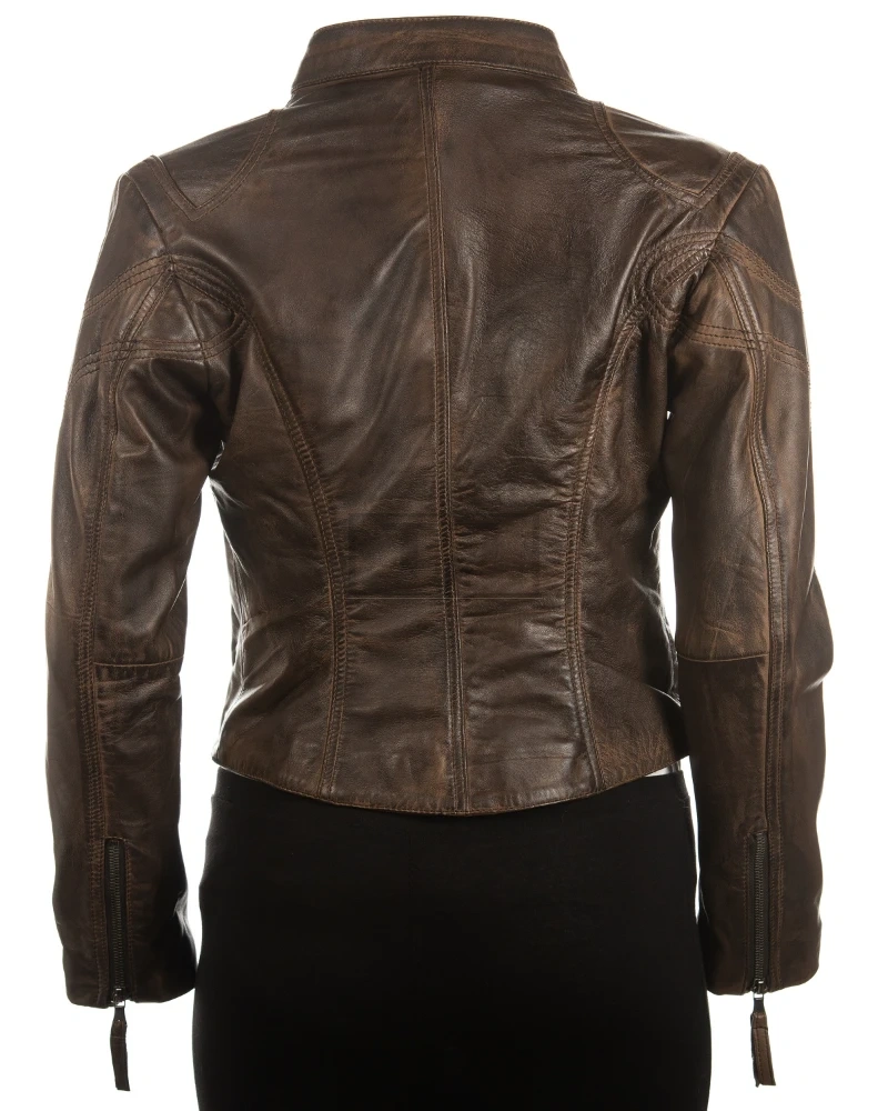 Antique Brown Leather Jacket - image 2