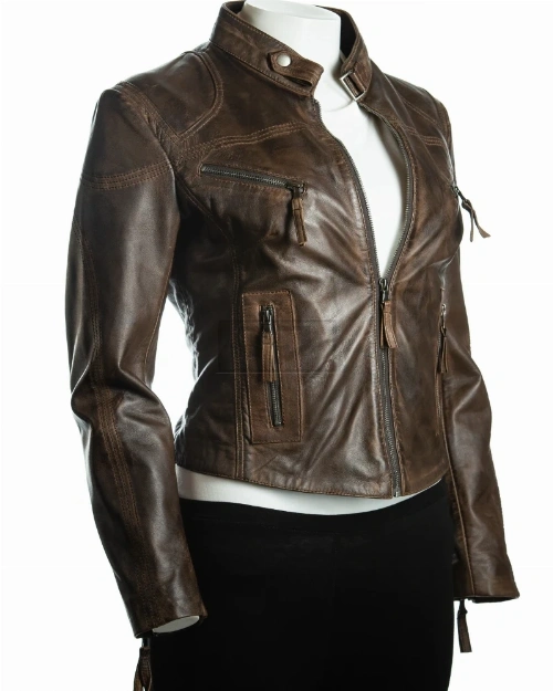 Antique Brown Leather Jacket - image 3