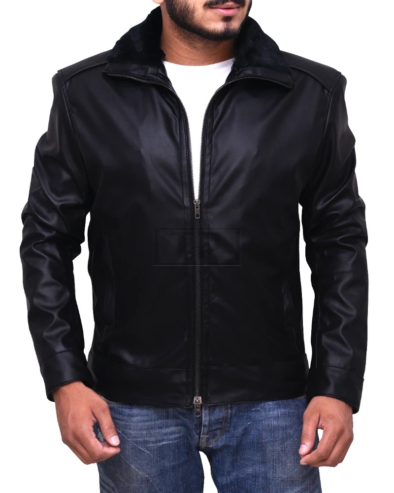 Black Jacket With Black Fur Collar - image 1