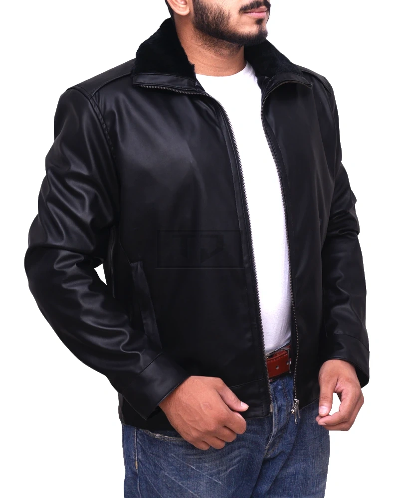 Black Jacket With Black Fur Collar - image 3