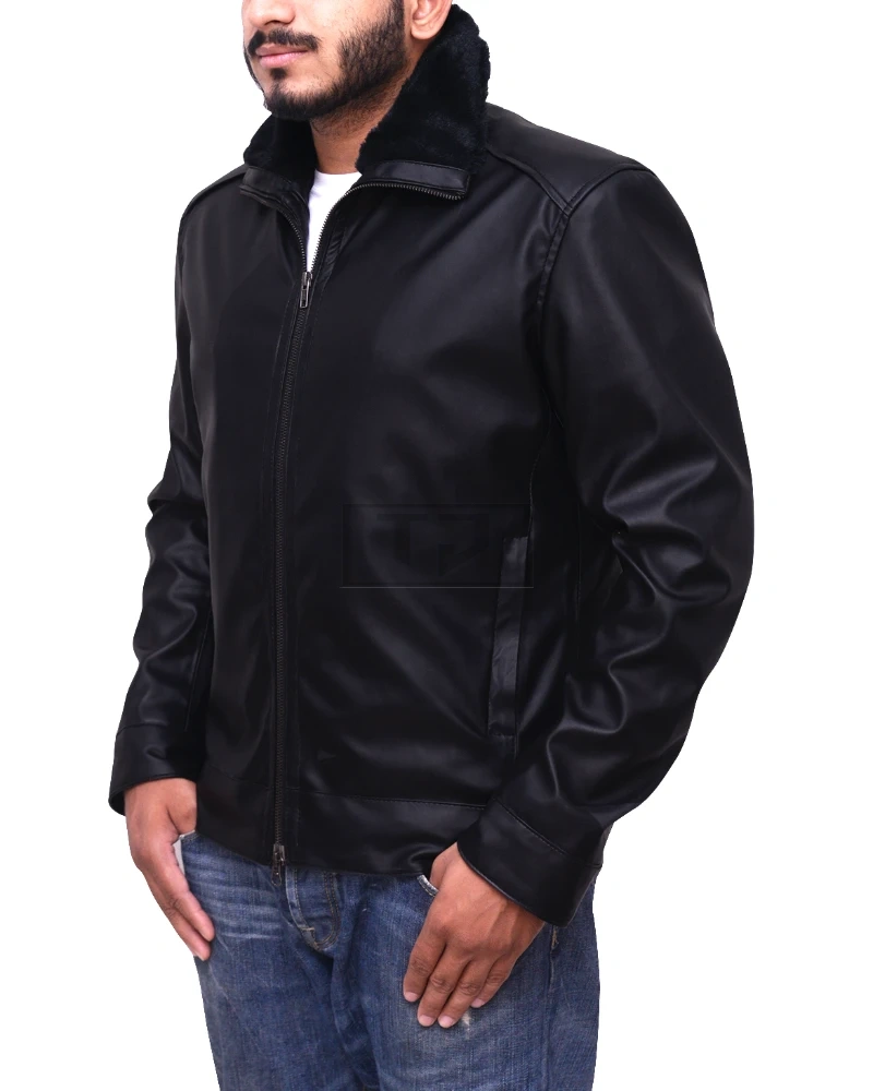 Black Jacket With Black Fur Collar - image 4