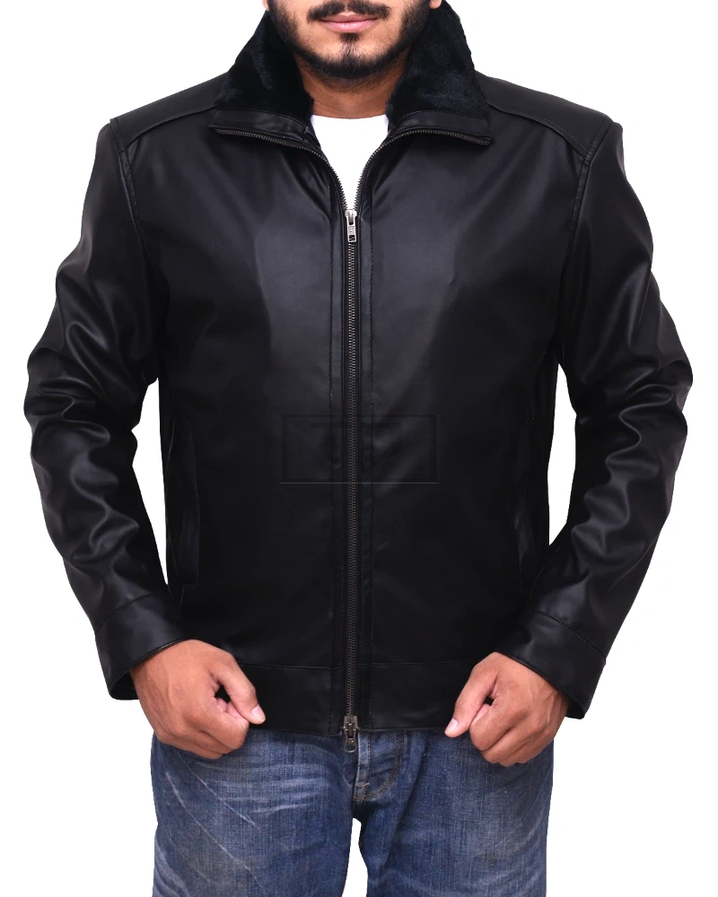 Black Jacket With Black Fur Collar - image 5