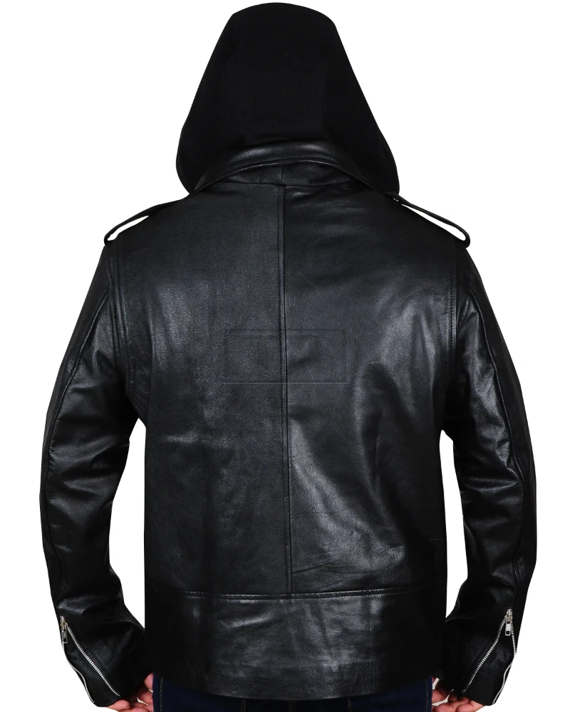 Black Brando Men Leather Jacket - image 2