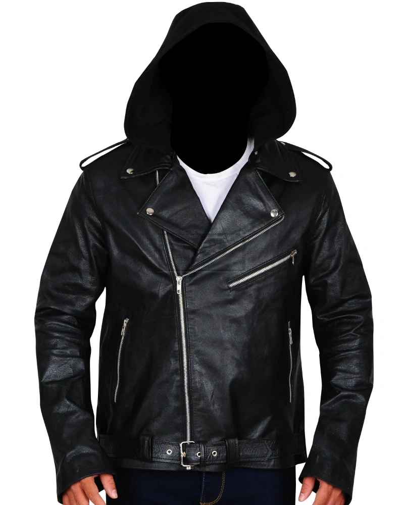 Black Brando Men Leather Jacket - image 5