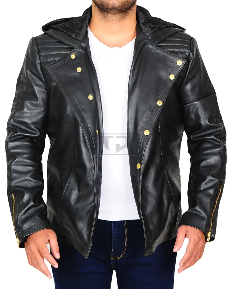Brando Hooded Black Jacket - image 1