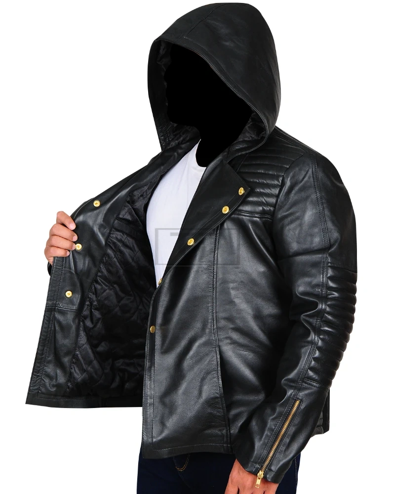 Brando Hooded Black Jacket - image 5