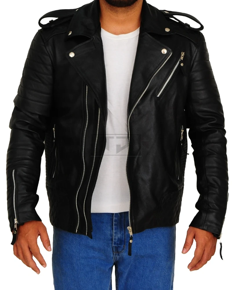 Men Moto Leather Jacket - image 1