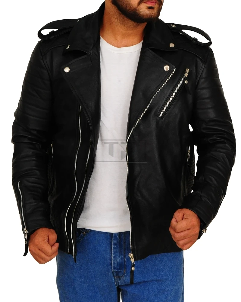 Men Moto Leather Jacket - image 3