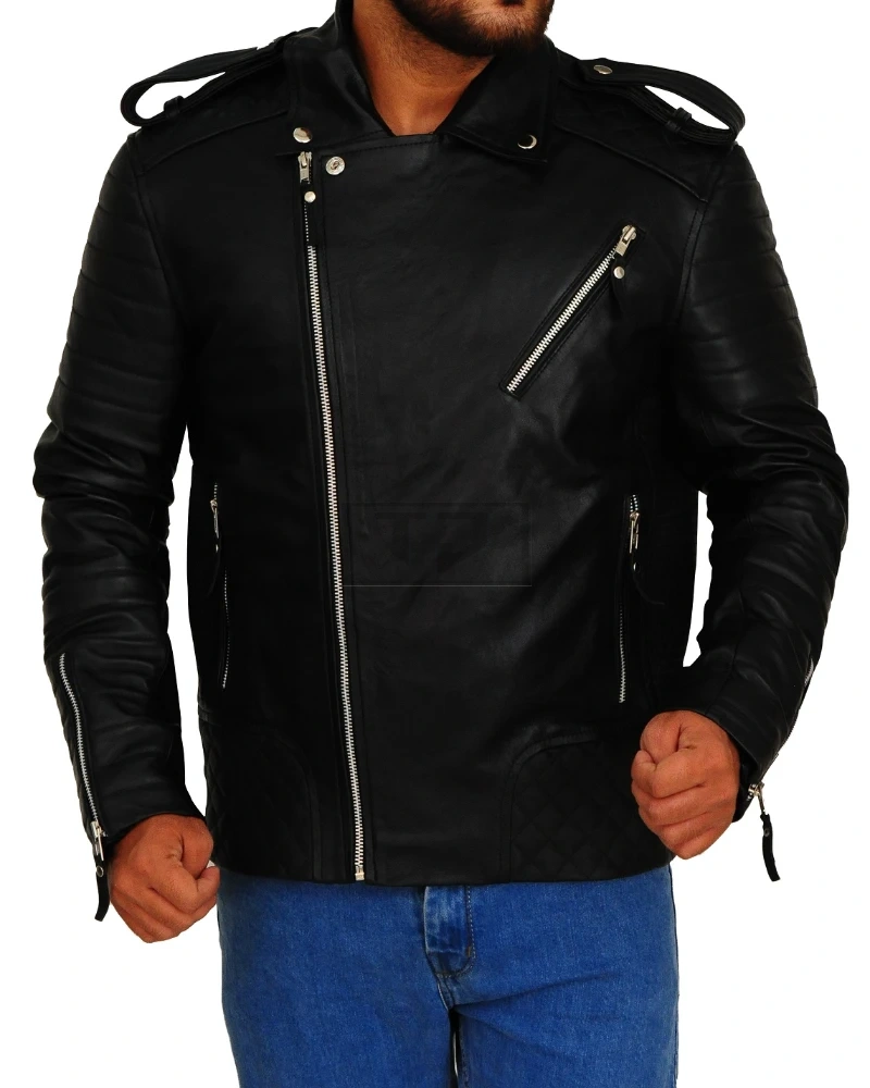 Men Moto Leather Jacket - image 5