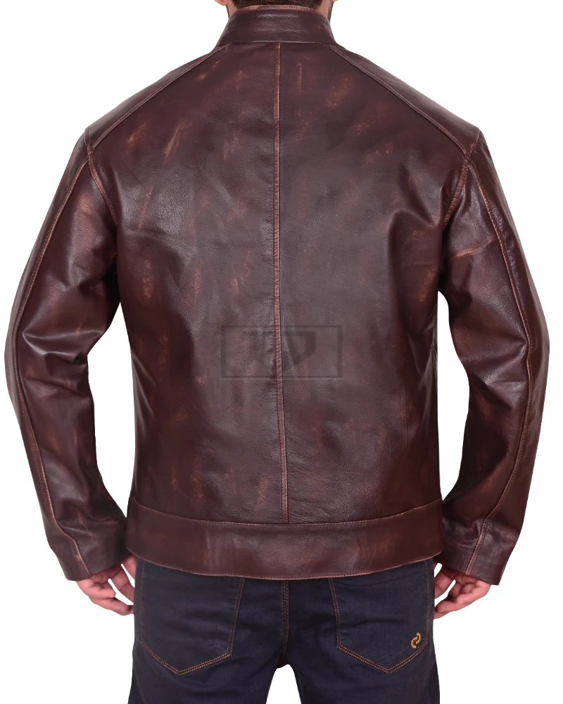 Distressed Brown Slim-fit Jacket - image 2