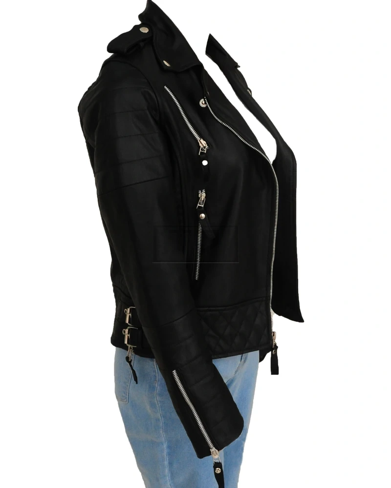 Black Brando Women Jacket - image 3