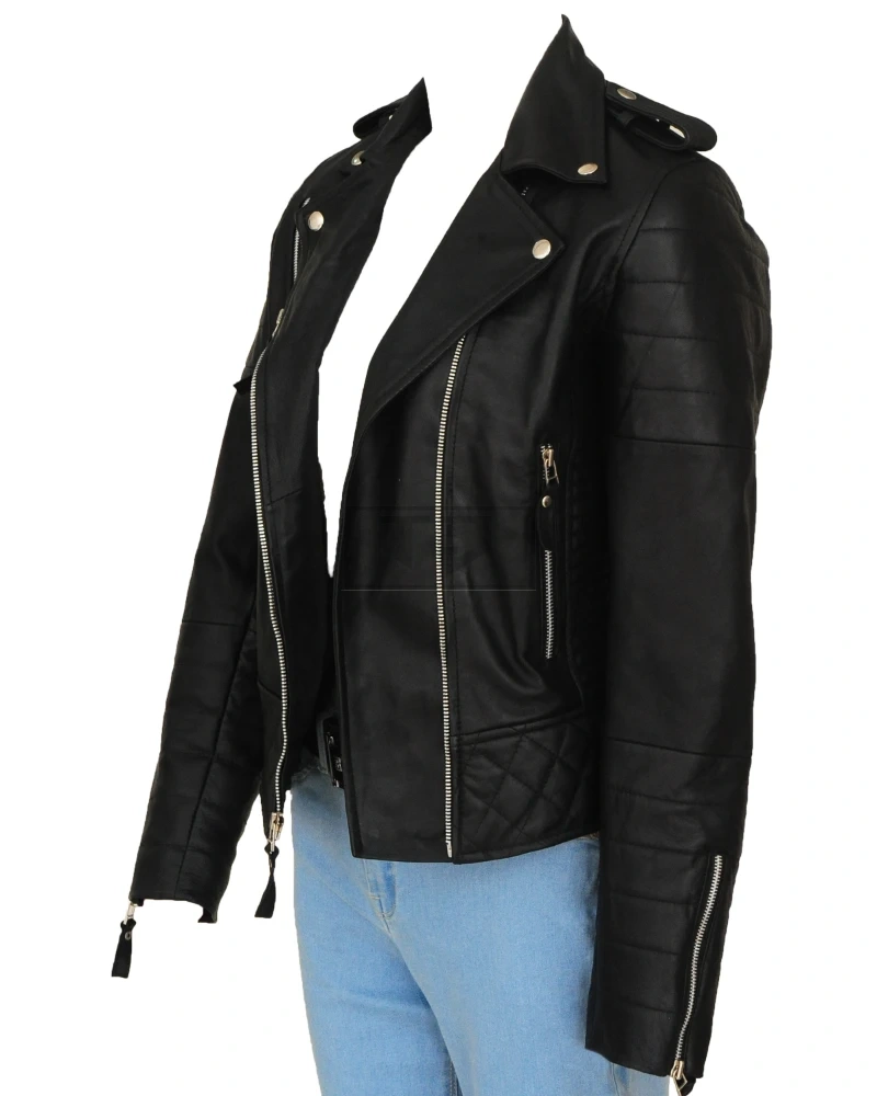 Black Brando Women Jacket - image 4