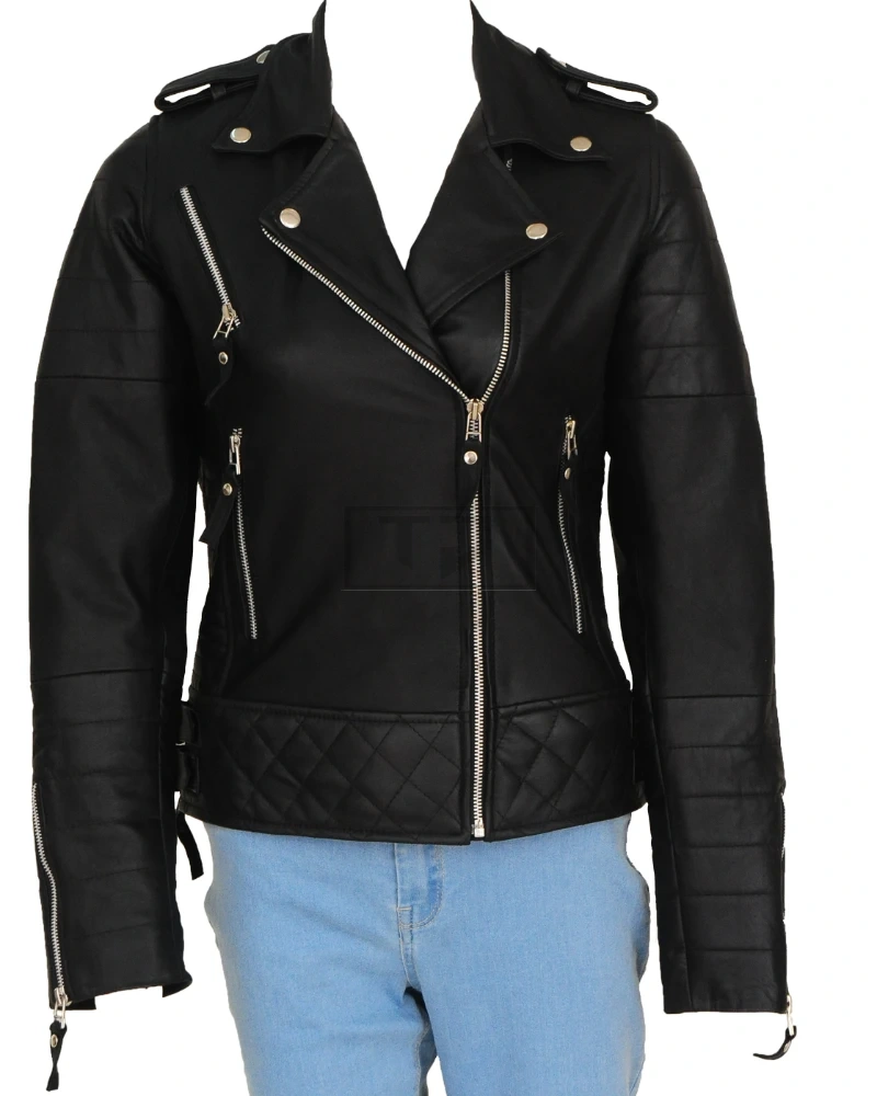 Black Brando Women Jacket - image 5