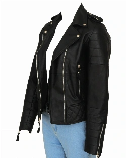 Black Brando Women Jacket - image 4