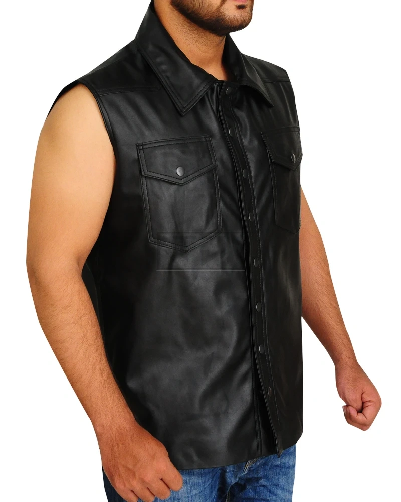 Undertaker Motorcycle Leather Vest - image 3