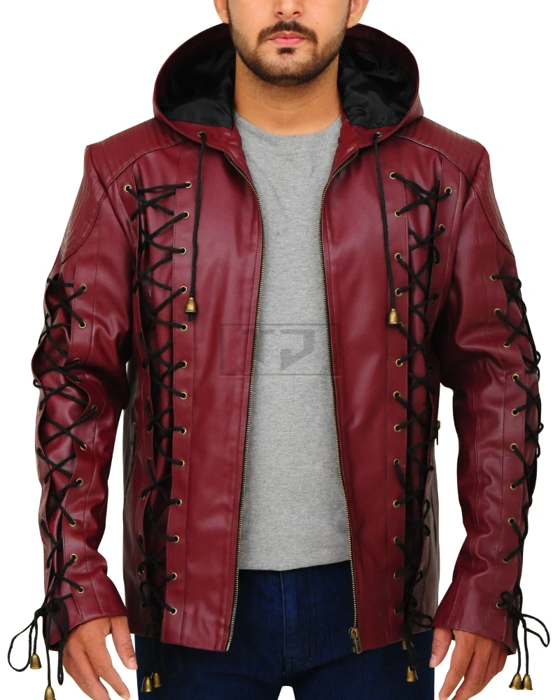 Stylish Maroon Leather Jacket - image 1