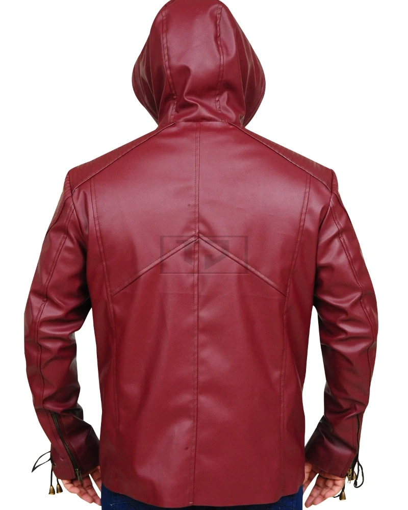Stylish Maroon Leather Jacket - image 2