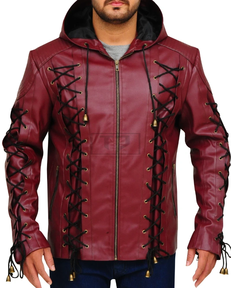 Stylish Maroon Leather Jacket - image 5